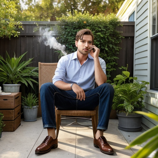 Young Man smoking a cigarette