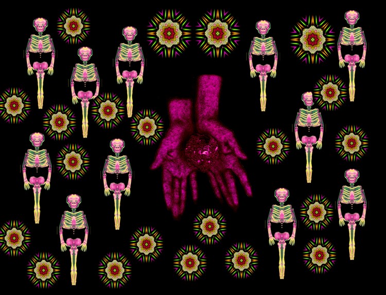 Gothic  Halloween  night in bare hands