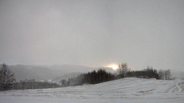 Snowing and sun