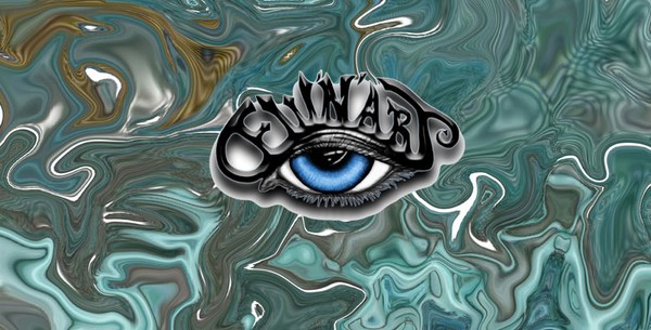 aqua fun marbling with my DEW'N'ART logo