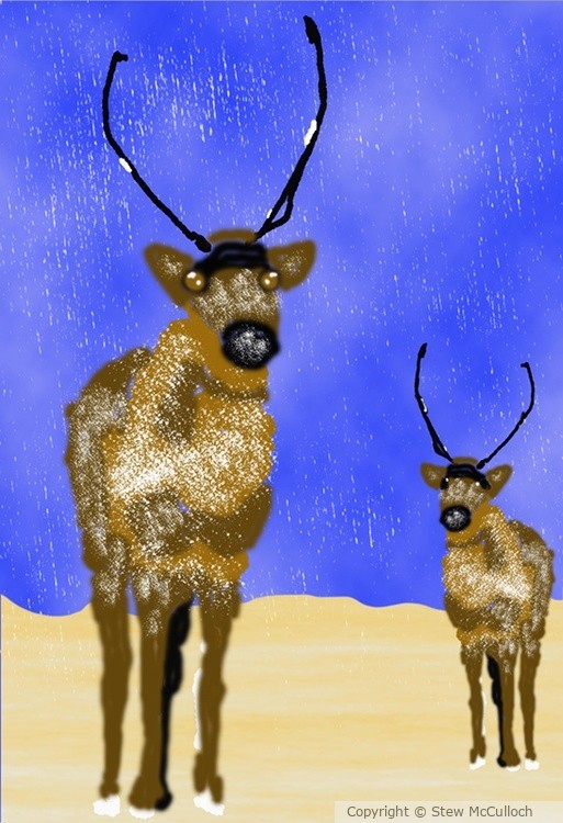 P274 sm Reindeer in the Snow