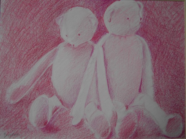 two teddy bears