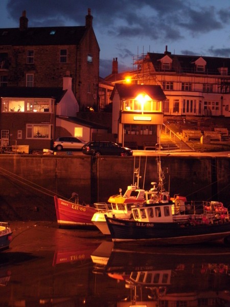 Seahouses Harbour At Night