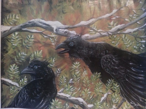 As crows cackle