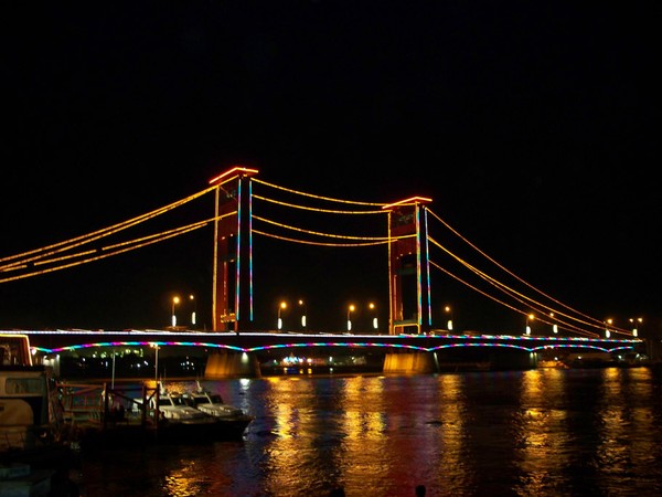 Ampera Bridge over The Golden Musi River