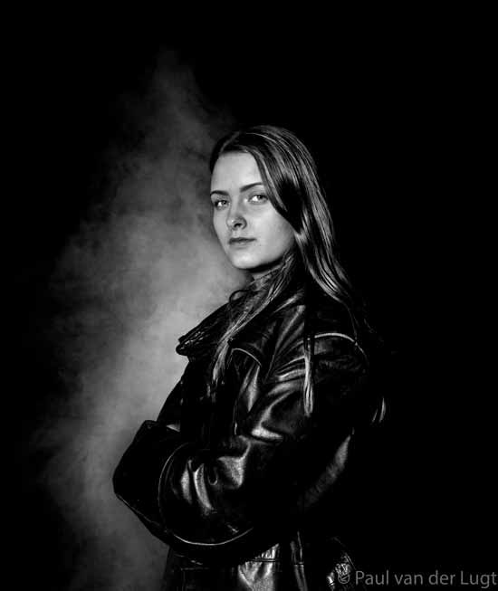 Esmee in leather jack