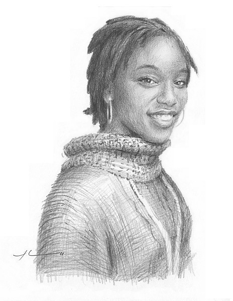 woman pencil portrait