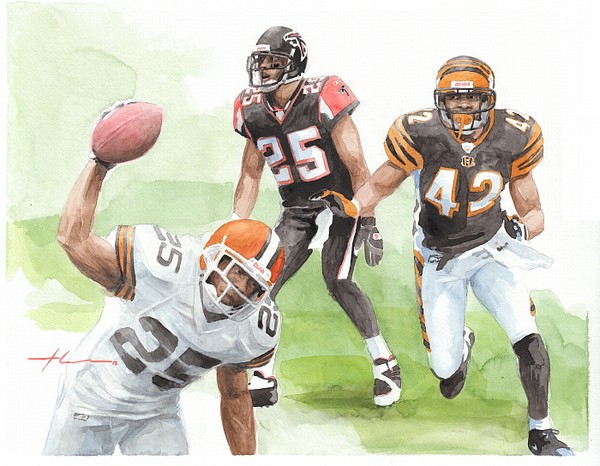 football watercolor mike theuer
