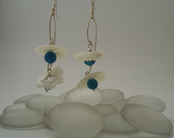Sterling Silver Unique Earrings with turquoise