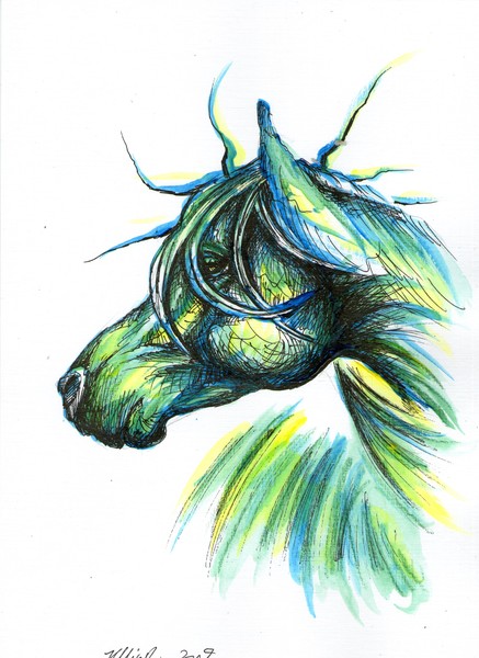 ~~Ulinska-Lisowska Orginal  - Horse  Watercolor  P