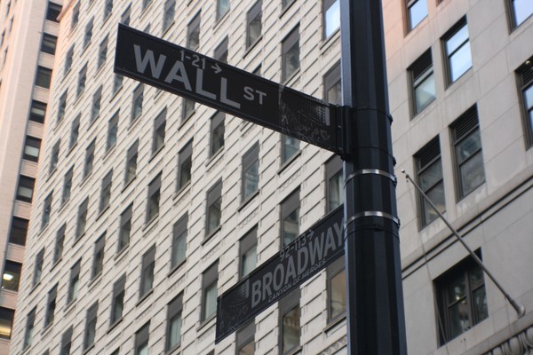 wall st and broadway, new york USA