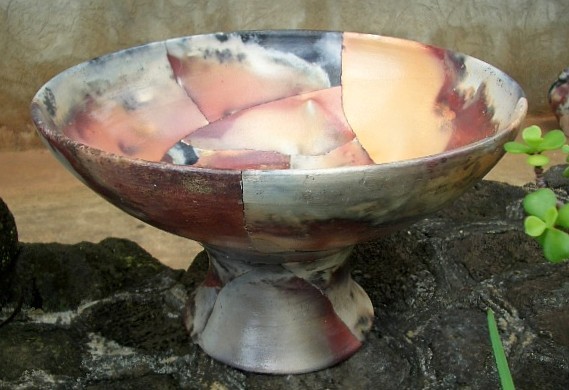 CHARMING MOSAIC PITFIRE PEDESTAL BOWL ROB DREXEL