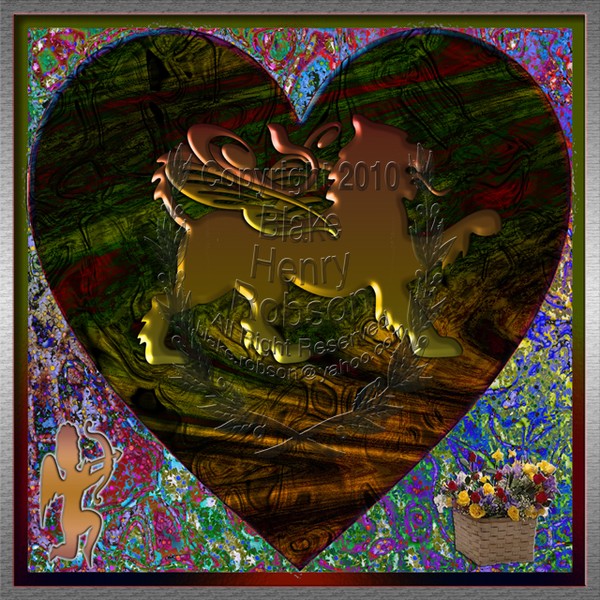 Valentine Heart Lion Rose Cupid Beyond Red
