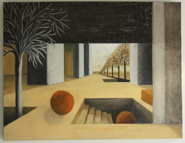 oranges on stairs