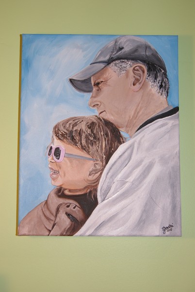Macie & Daddy-Original, signed acrylic on canvas
