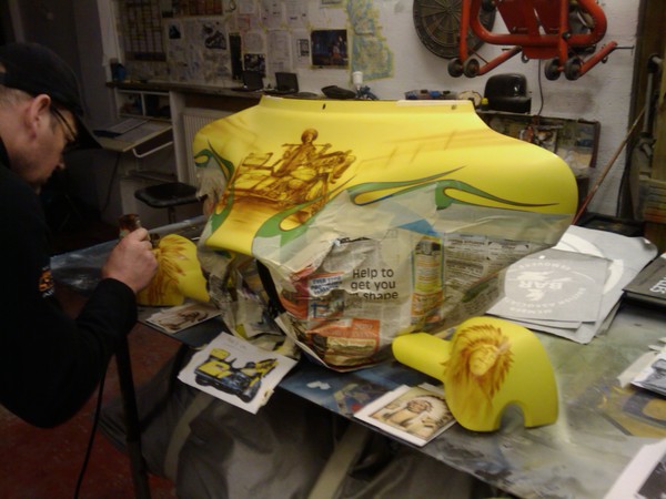 The custard glide, in progress