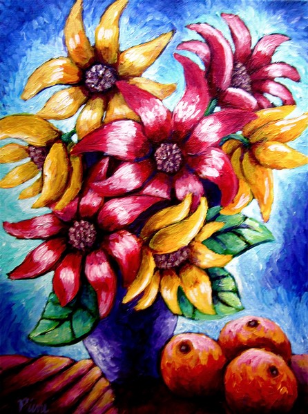 Seven Sunflowers