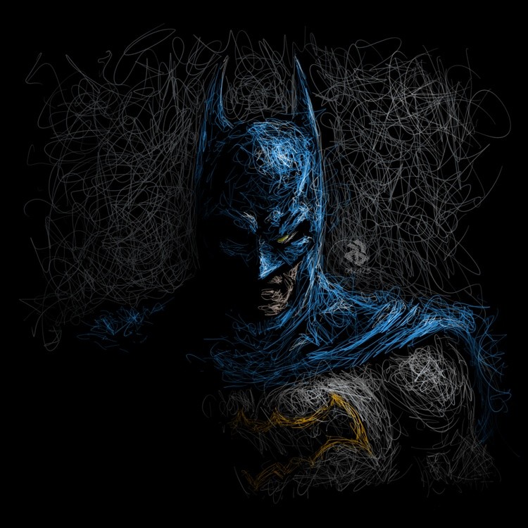 Scribble Art Portrait - BATMAN
