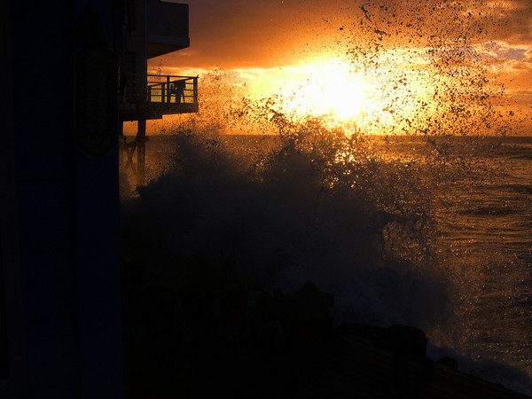 Wave crashing in Malibu
