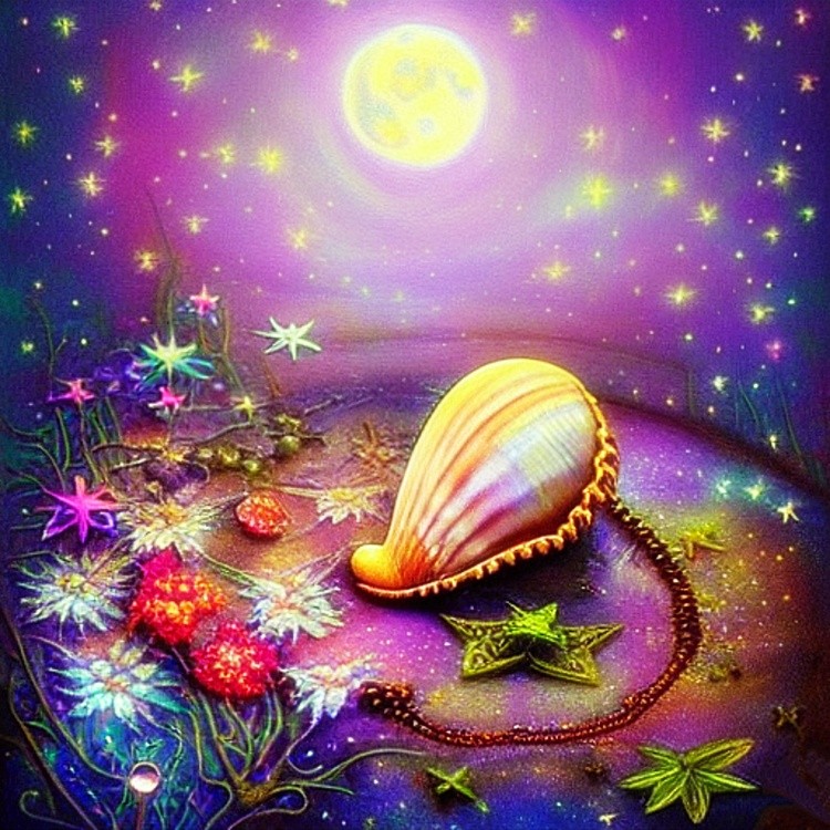 Magical purple conch shell