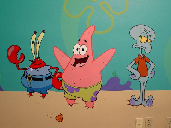 Another close up of Sponge Bob mural