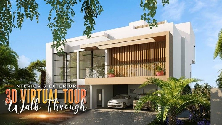 3d walkthrough of a villa  in Miami, Florida  by Yantram 3d architectural rendering company