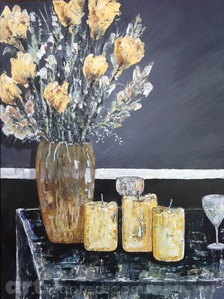 Flowers and candles