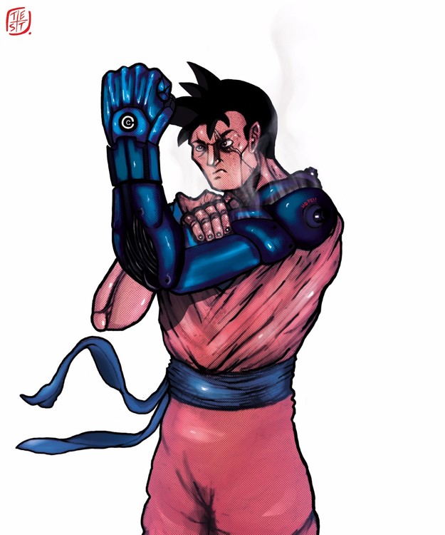 Future Gohan with a Robot arm
