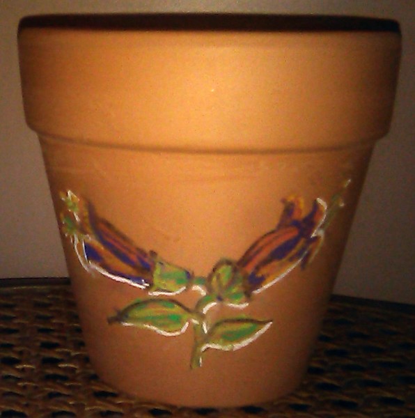 Major Wheeler Honeysuckle Flower Pot Drawing