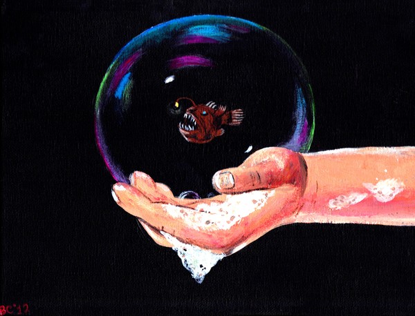 Angler fish in Bubble