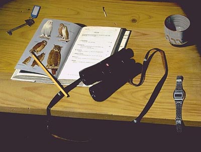 Still life with binoculars