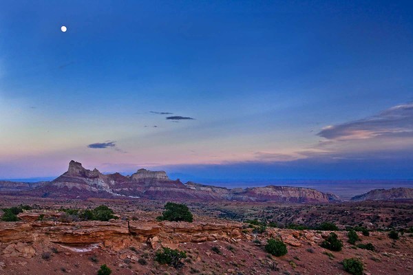 Temple Mountain, Moon, and San Rafael Reef