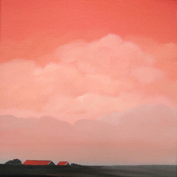 Red roofs and pink clouds