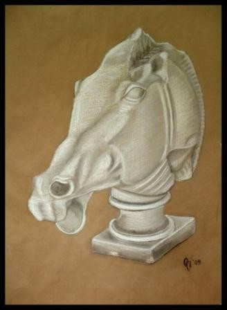 horse's head I-plaster model