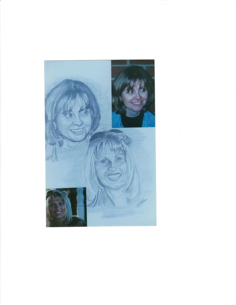 Mother and daughter in pencil