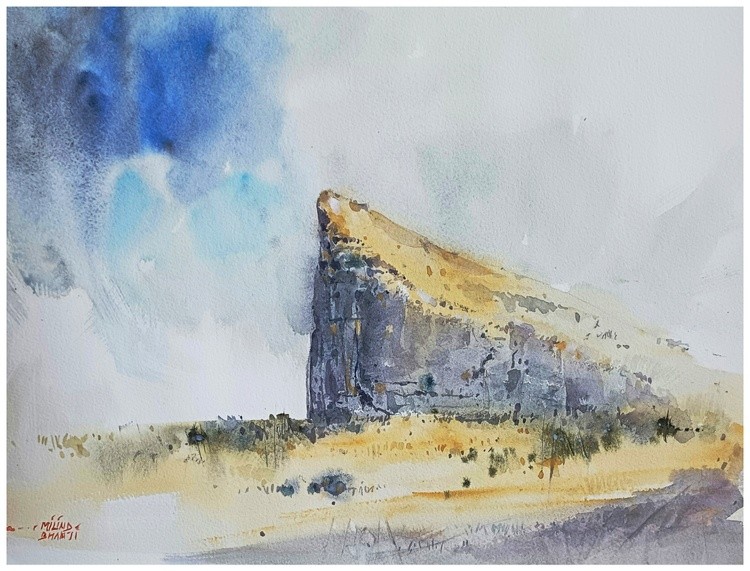 Nane Ghat Milind Bhanji Watercolor 12x16 Inch