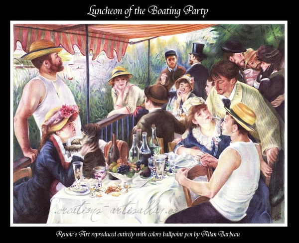 Ballpoint pen art - Luncheon of the Boating Party