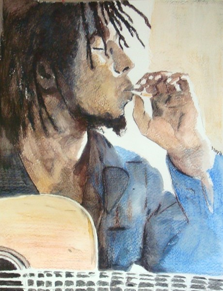 Bob Marley , watercolor , October 2011
