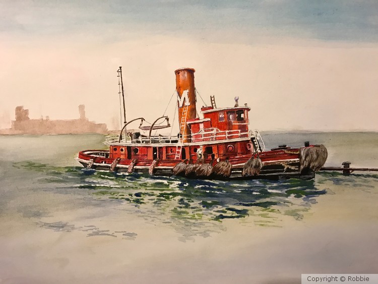Old steam powered tugboat
