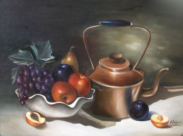 Tea Kettle and fruits