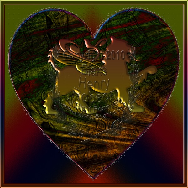 Abstract Heart Valentine Lion Beyond Red