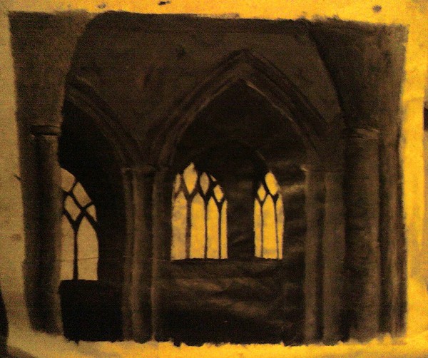 Manchester cathedral print with oil 