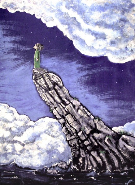 Girl and the cliff