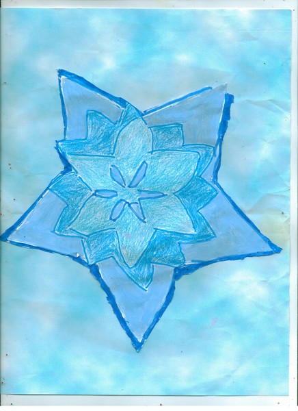 Blue star in blue sky