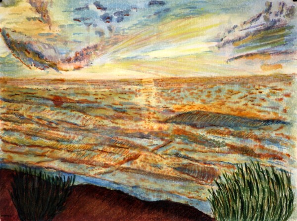sunset on the great sea.
