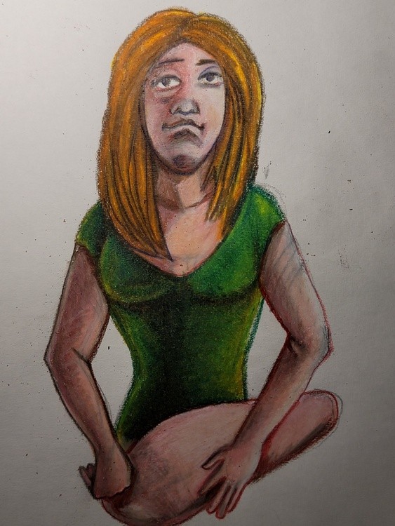 Girl in green