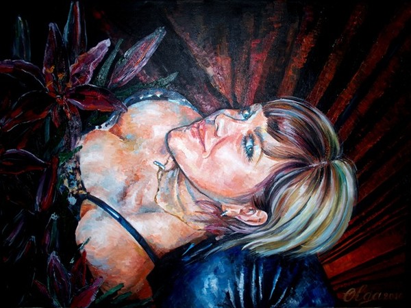 Portrait in oil.