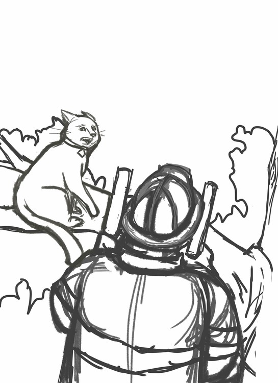 Published Content - Cat in a Tree (sketch stage)
