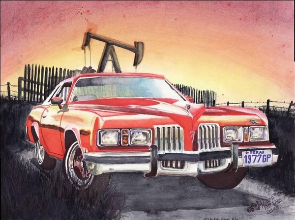 1977 Pontiac Grand Prix During A Texan Sunset