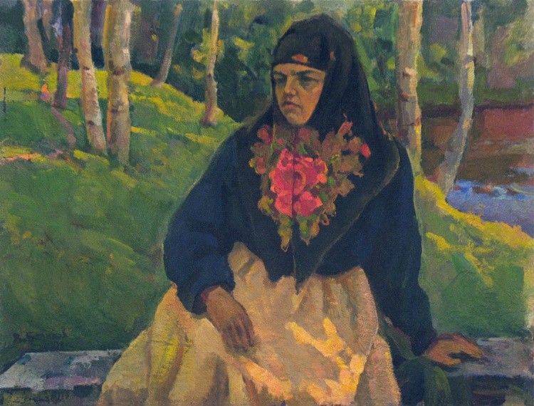Woman dressed in the russian attire